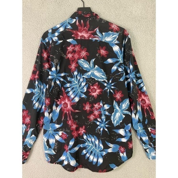 Geometrix NYC Floral Print Blouse M Women's Slim Fit Chic & Stylish Work Weekend - Picture 10 of 10